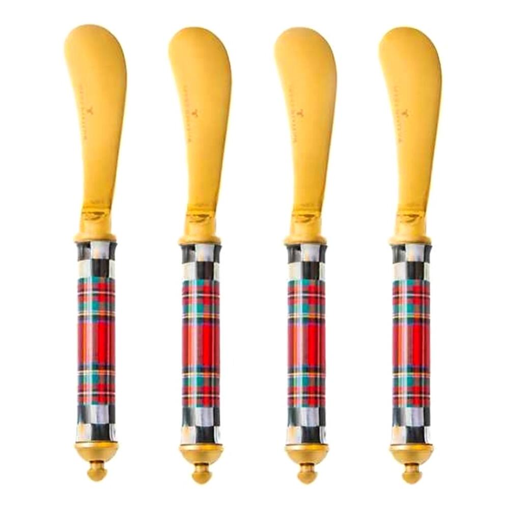 Mackenzie Childs Supper Club Spreaders Set Tartastic NEW